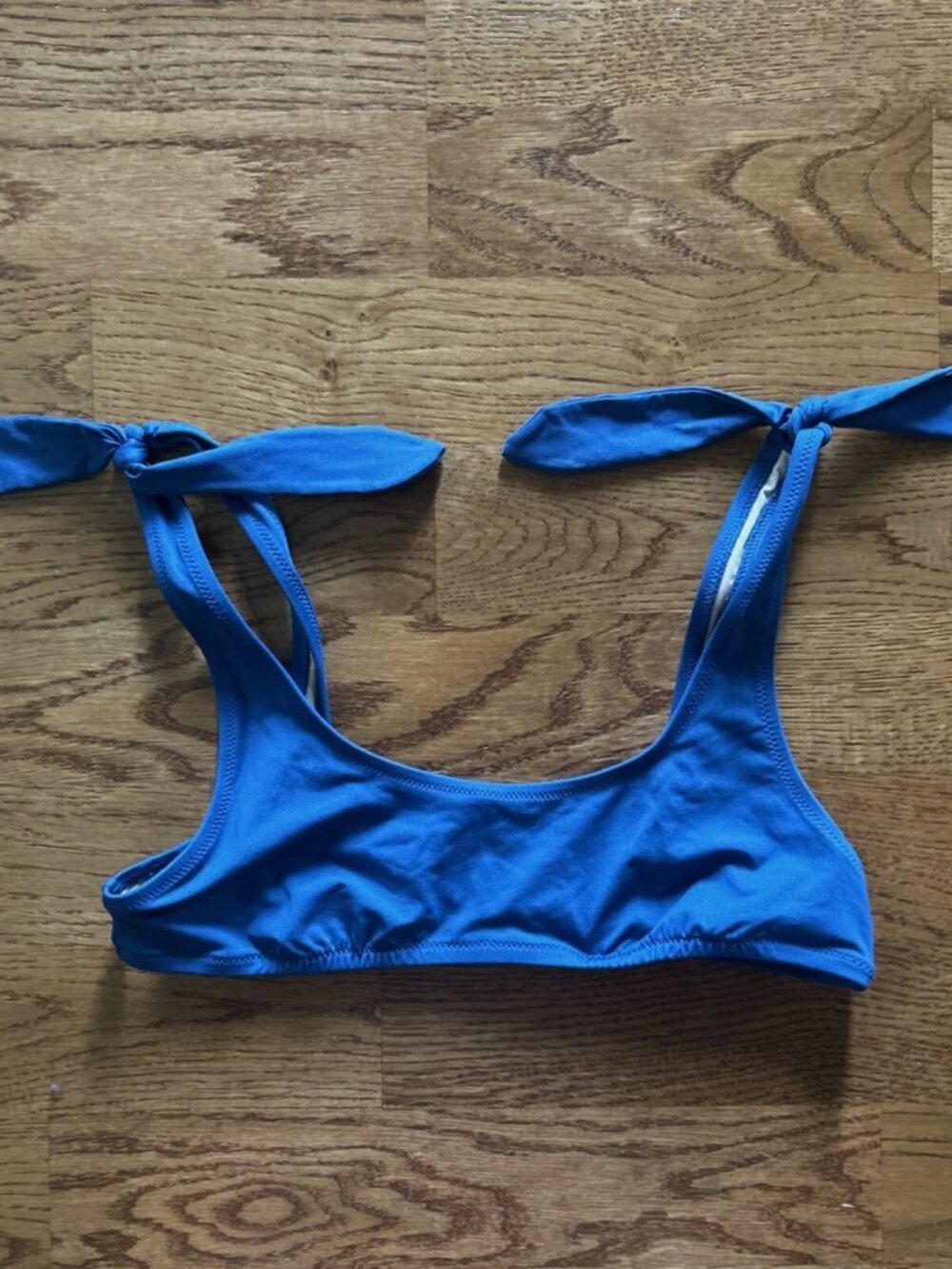 J. Crew Bikini Top Swim Suit Blue XXS Scoop Tie Top Women Unlined French
